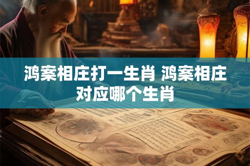 鸿案相庄打一生肖 鸿案相庄对应哪个生肖