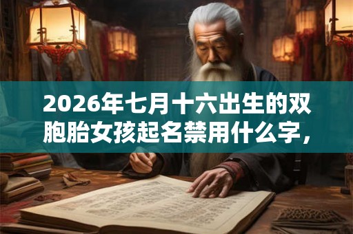 2026年七月十六出生的双胞胎女孩起名禁用什么字，五行属什么
