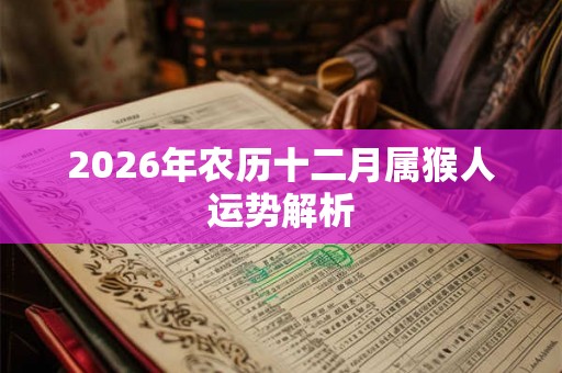 2026年农历十二月属猴人运势解析