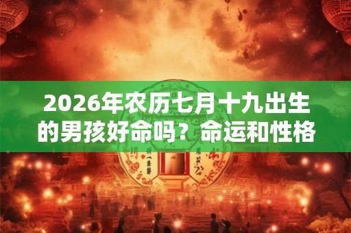 2026年农历七月十九出生的男孩好命吗？命运和性格如何？