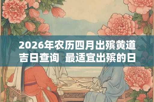 2026年农历四月出殡黄道吉日查询  最适宜出殡的日子