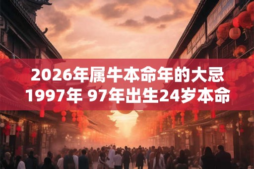 2026年属牛本命年的大忌1997年 97年出生24岁本命年佩戴什么好