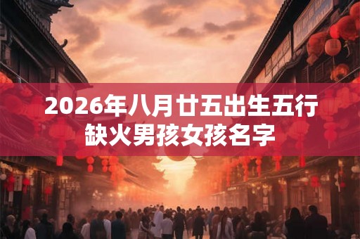 2026年八月廿五出生五行缺火男孩女孩名字