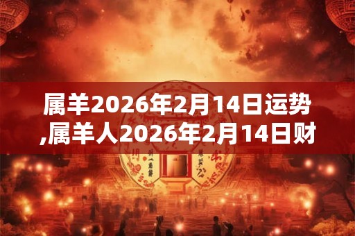 属羊2026年2月14日运势,属羊人2026年2月14日财运,生肖羊2026年2月14日运势 属羊2026年2月14日运势,属羊人2026年2月14日财运,生肖羊2026年2月14日运势