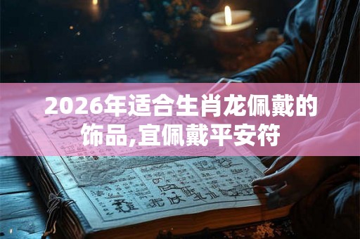 2026年适合生肖龙佩戴的饰品,宜佩戴平安符