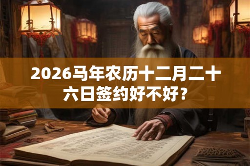 2026马年农历十二月二十六日签约好不好？