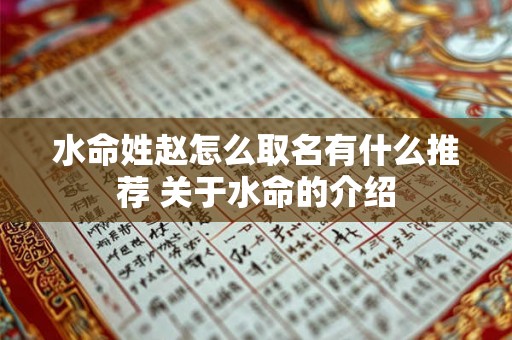 水命姓赵怎么取名有什么推荐 关于水命的介绍