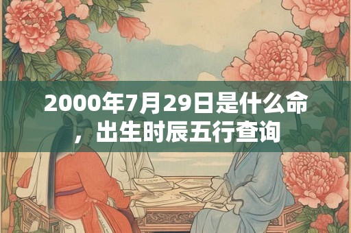 2000年7月29日是什么命,出生时辰五行查询 2000年7月29日是什么命,出生时辰五行查询