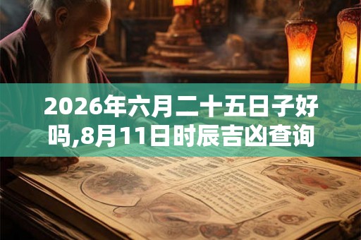 2026年六月二十五日子好吗,8月11日时辰吉凶查询