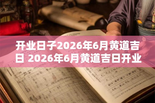 开业日子2026年6月黄道吉日 2026年6月黄道吉日开业合适吗