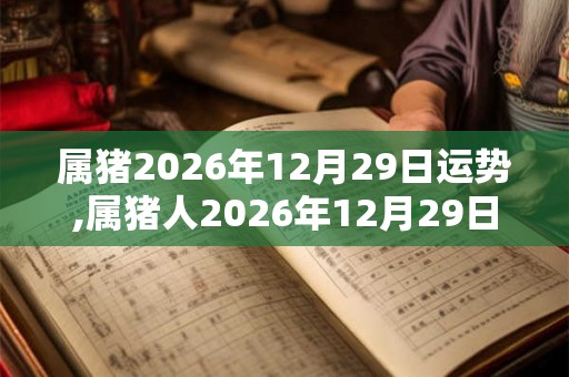 属猪2026年12月29日运势,属猪人2026年12月29日财运,生肖猪2026年12月29日运势