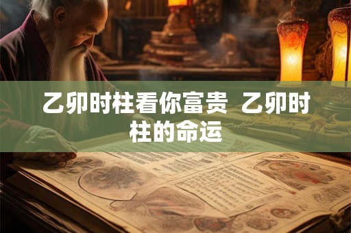 乙卯时柱看你富贵  乙卯时柱的命运