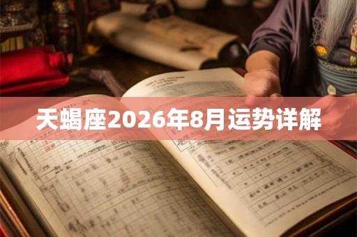 天蝎座2026年8月运势详解 天蝎座2026年8月运势详解