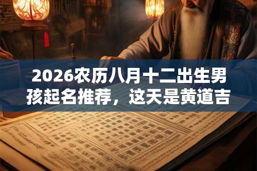 2026农历八月十二出生男孩起名推荐，这天是黄道吉日吗？