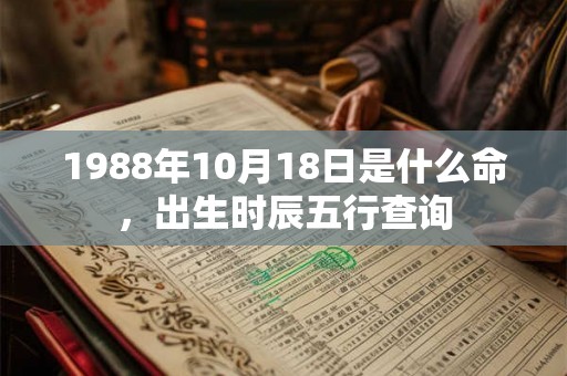 1988年10月18日是什么命，出生时辰五行查询