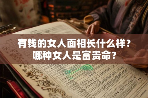 有钱的女人面相长什么样？哪种女人是富贵命？