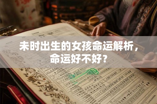 未时出生的女孩命运解析，命运好不好？