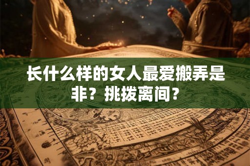 长什么样的女人最爱搬弄是非?挑拨离间? 长什么样的女人最爱搬弄是非?挑拨离间?