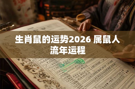生肖鼠的运势2026 属鼠人流年运程