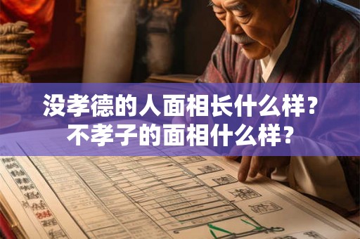 没孝德的人面相长什么样？不孝子的面相什么样？