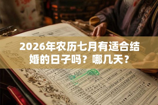 2026年农历七月有适合结婚的日子吗？哪几天？