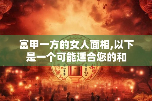 富甲一方的女人面相,以下是一个可能适合您的和