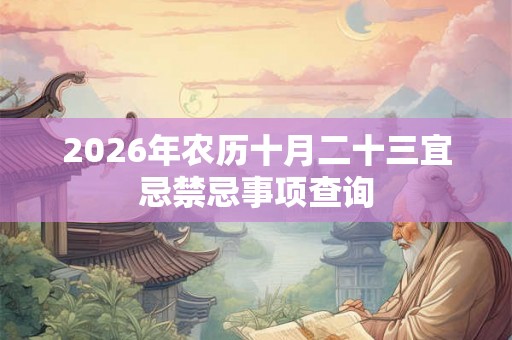 2026年农历十月二十三宜忌禁忌事项查询