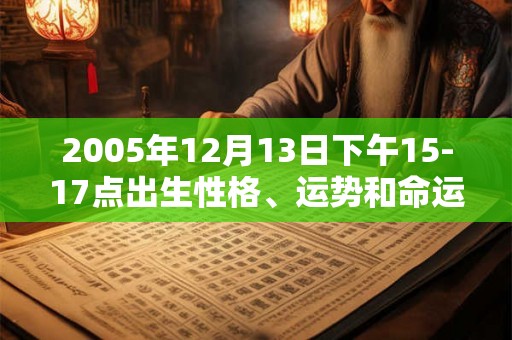 2005年12月13日下午15-17点出生性格、运势和命运