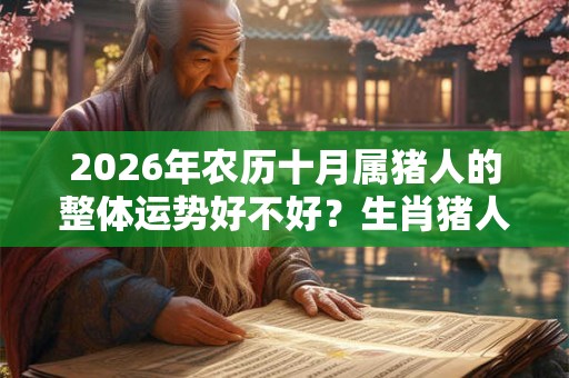 2026年农历十月属猪人的整体运势好不好？生肖猪人的性格特点