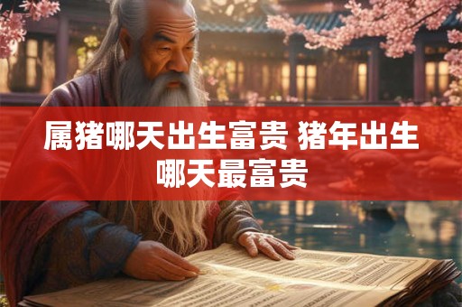 属猪哪天出生富贵 猪年出生哪天最富贵
