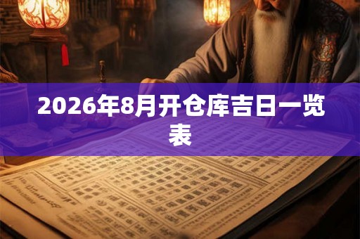 2026年8月开仓库吉日一览表