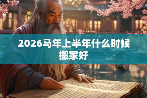 2026马年上半年什么时候搬家好
