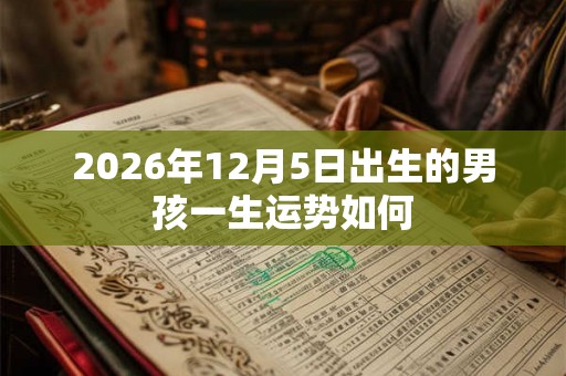 2026年12月5日出生的男孩一生运势如何