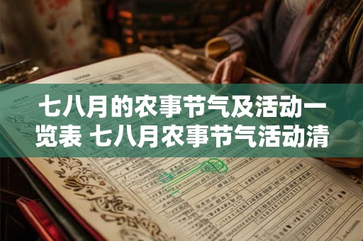 七八月的农事节气及活动一览表 七八月农事节气活动清单