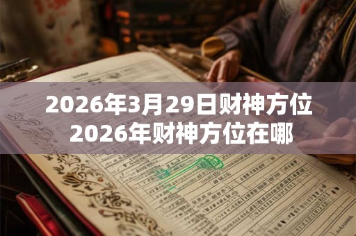 2026年3月29日财神方位 2026年财神方位在哪 2026年3月29日财神方位 2026年财神方位在哪