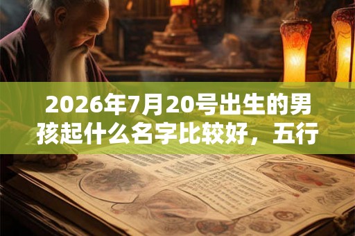 2026年7月20号出生的男孩起什么名字比较好，五行属什么