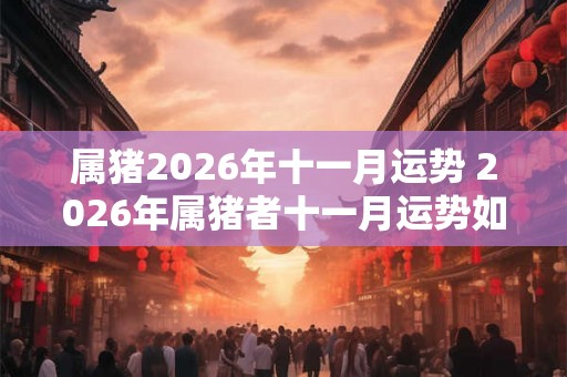 属猪2026年十一月运势 2026年属猪者十一月运势如何