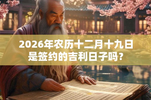 2026年农历十二月十九日是签约的吉利日子吗？