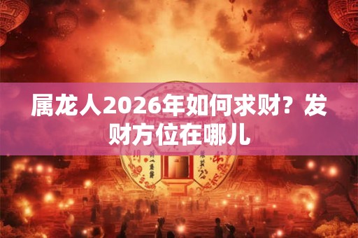 属龙人2026年如何求财？发财方位在哪儿