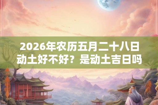 2026年农历五月二十八日动土好不好？是动土吉日吗？