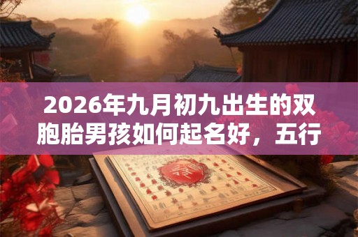 2026年九月初九出生的双胞胎男孩如何起名好，五行属什么