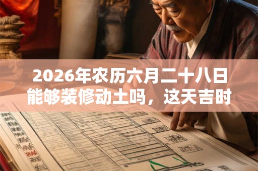 2026年农历六月二十八日能够装修动土吗，这天吉时有哪些？