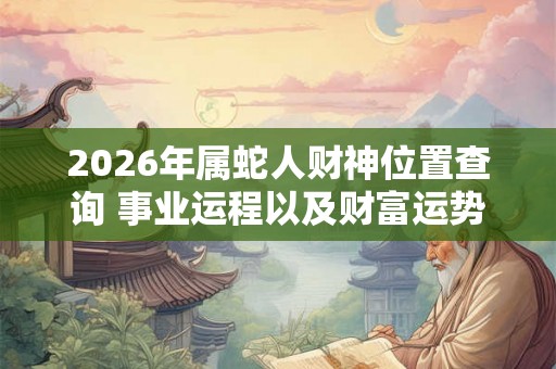 2026年属蛇人财神位置查询 事业运程以及财富运势解析