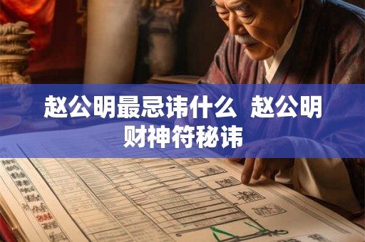 赵公明最忌讳什么  赵公明财神符秘讳