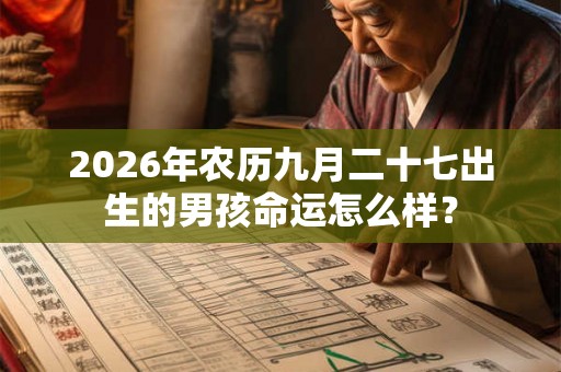 2026年农历九月二十七出生的男孩命运怎么样？