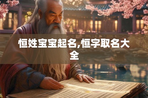 恒姓宝宝起名,恒字取名大全