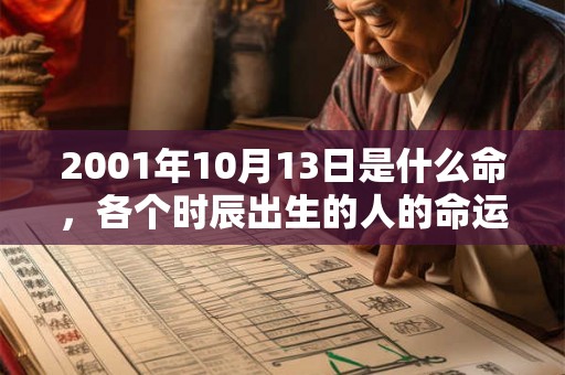 2001年10月13日是什么命，各个时辰出生的人的命运