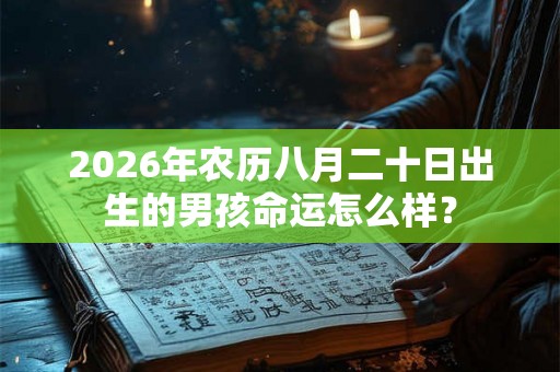 2026年农历八月二十日出生的男孩命运怎么样？