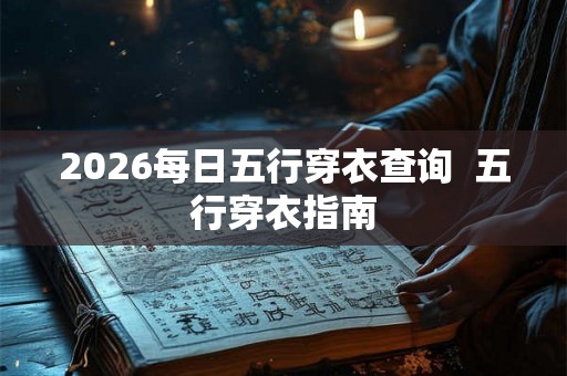 2026每日五行穿衣查询  五行穿衣指南