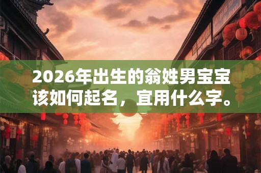 2026年出生的翁姓男宝宝该如何起名，宜用什么字。